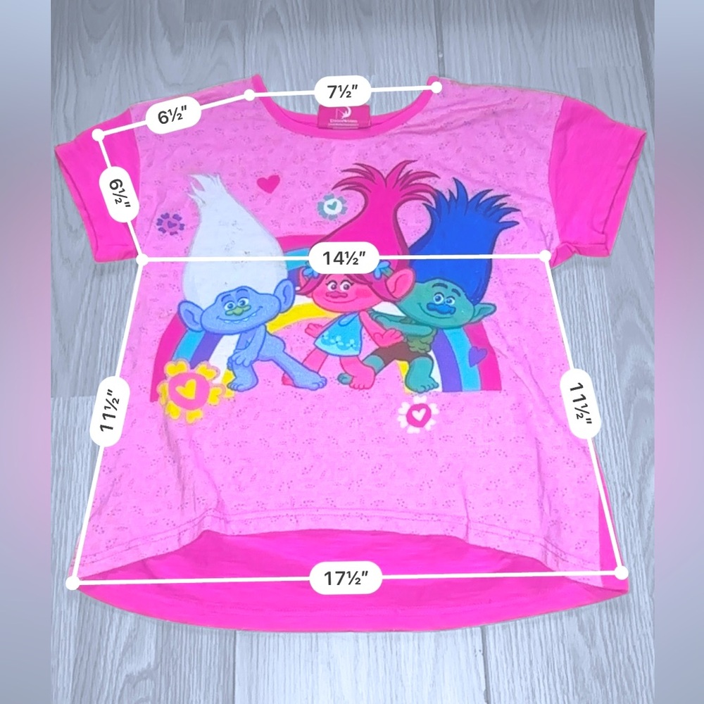 Girls Trolls Short Sleeve Pajama Top - Picture 6 of 8